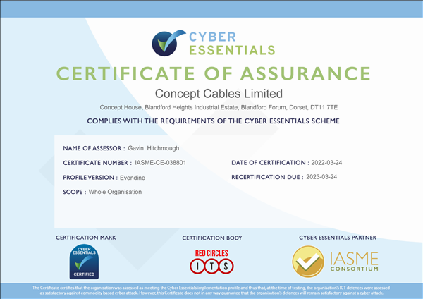 CyberEssentials Certificate Mar2022
